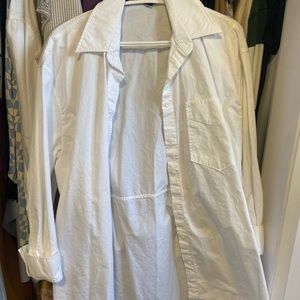 Zara white button up dress